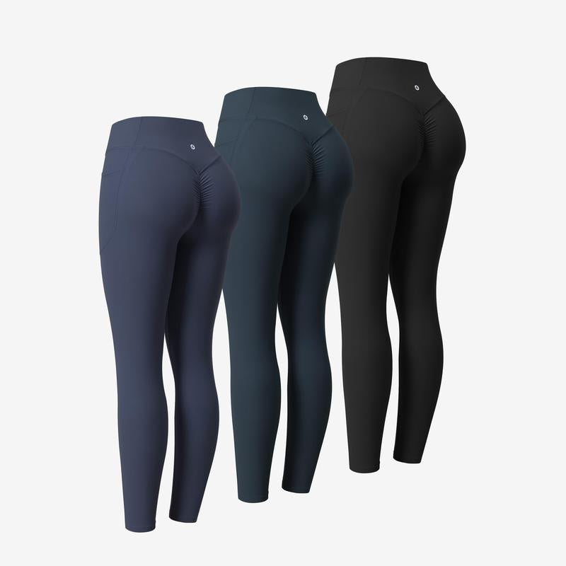 Halara 3-Piece Ultrasculpt High Waisted Scrunch Butt Lifting Tummy Control Pocket Shaping Training Leggings Set