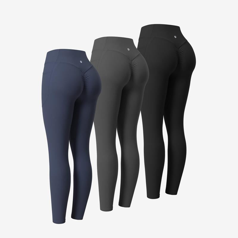 Halara 3-Piece Ultrasculpt High Waisted Scrunch Butt Lifting Tummy Control Pocket Shaping Training Leggings Set