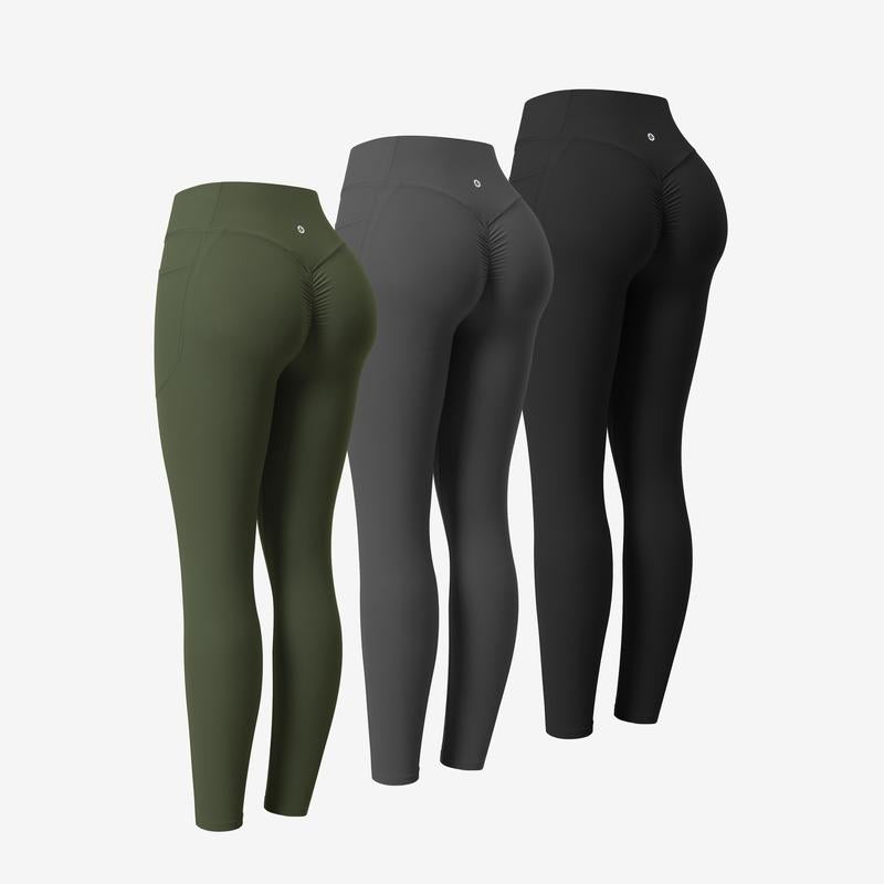 Halara 3-Piece Ultrasculpt High Waisted Scrunch Butt Lifting Tummy Control Pocket Shaping Training Leggings Set