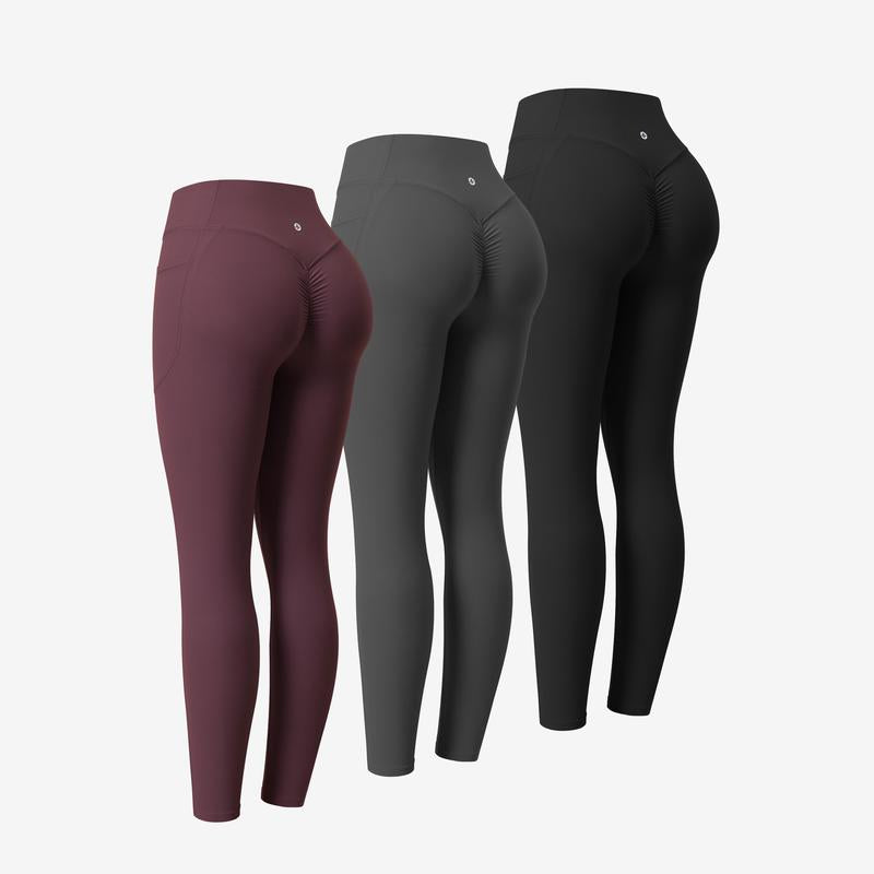 Halara 3-Piece Ultrasculpt High Waisted Scrunch Butt Lifting Tummy Control Pocket Shaping Training Leggings Set