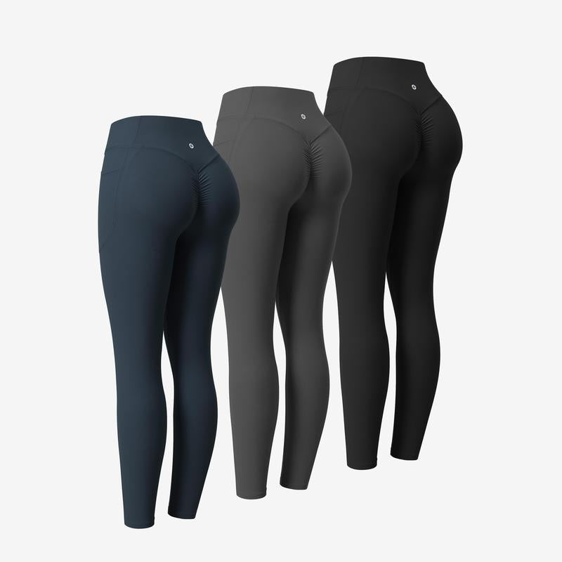 Halara 3-Piece Ultrasculpt High Waisted Scrunch Butt Lifting Tummy Control Pocket Shaping Training Leggings Set